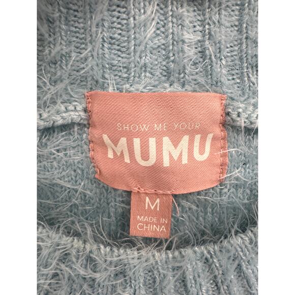 Show me your MuMu Vienna Sweater in Frosty Blue Knit Size Medium Ballon sleeves - Picture 2 of 6